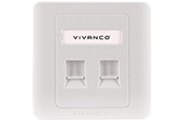 Cáp-phụ kiện VIVANCO | 2-port Faceplate VIVANCO VCA20