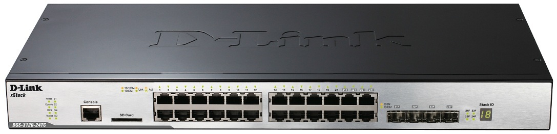 24-Port Gigabit L2 Stackable Managed Switch D-Link DGS-3120-24TC/EEI