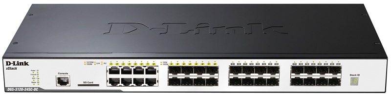16 SFP + 8 10/100/1000BASE-T/SFP ports Switch D-Link DGS-3120-24SC-DC/USI