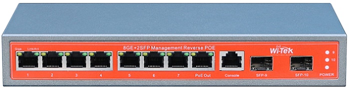 8GE+2SFP Full Gigabit 48V PoE Switch WITEK WI-PMS310GF
