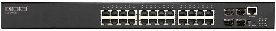 24-Port L2+ Gigabit Ethernet Access/Aggregation PoE Switch Edgecore ECS4210-28P