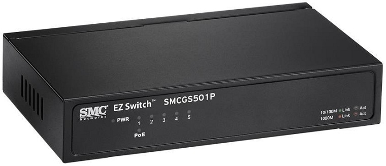 5-Port Gigabit EZ Switch PoE SMC SMCGS501P