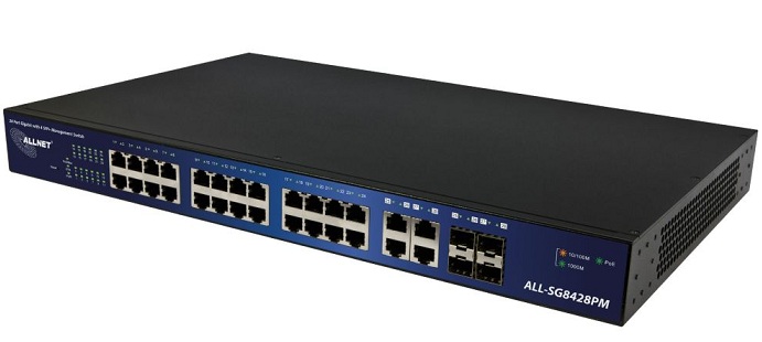 24-port PoE Gigabit + 4x SFP Managed Switch ALLNET ALL-SG8428PM