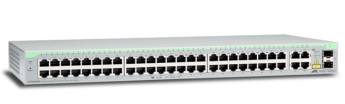 48-port 10/100TX + 2 10/100/1000T + 2 SFP/1000T Switch ALLIED TELESIS AT-FS750/52