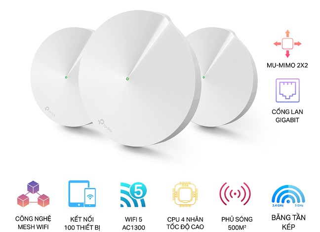 AC1300 Whole-Home Mesh Wi-Fi TP-LINK Deco M5 (3-Pack)