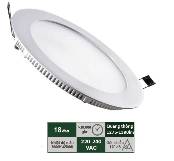 Đèn LED gắn trần dạng tấm 18W VinaLED PL-AS18/PL-AW18