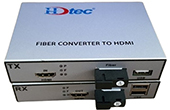 Media Converter HDTEC | Bộ kéo dài HDMI + USB bằng cáp quang 1080P HDTEC