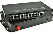 Media Converter HDTEC | Bộ chuyển đổi quang sang RJ11/RJ12 HDTEC (8 port RJ11/RJ12 + 1 Port RJ45)