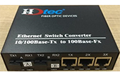 Media Converter HDTEC | Converter kết hợp HDTEC 2 cổng Quang 3 cổng RJ45 100Mbps