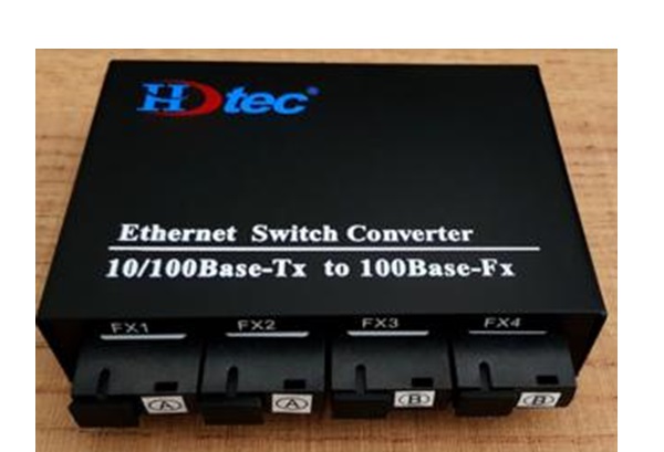 Converter kết hợp HDTEC 4 cổng Quang 4 cổng RJ45 100Mbps