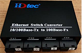Media Converter HDTEC | Converter kết hợp HDTEC 4 cổng Quang 4 cổng RJ45 100Mbps