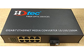 Media Converter HDTEC | Converter Quang HDTEC Converter Quang 8 cổng RJ45 1G