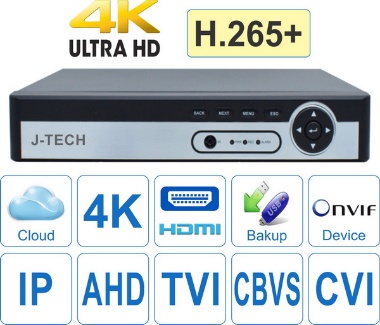 Đầu ghi hình camera AHD/TVI/CBVS/IP 8 kênh J-TECH UHY6608
