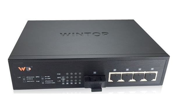 4-Port 10/100/1000Base-T(X) + 1-Port 1000Base-F(X) Switch WINTOP YT-DS205-1GF4GT