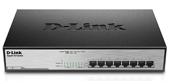 8-Port Desktop Gigabit PoE+ Switch D-Link DGS-1008MP