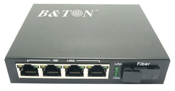 Chuyển đổi Quang-Điện Media Converter Unmanaged Fiber Switch BTON BT-914SM-20A