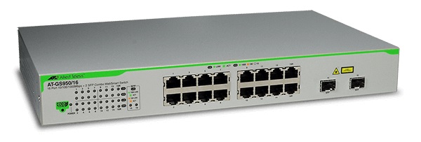 16 port 10/100/1000T ports WebSmart Switch ALLIED TELESIS AT-GS950/16