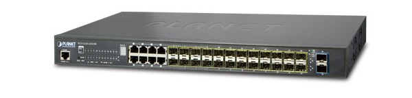 24-Port 100/1000BASE-X SFP with 8-Port Shared TP + 2-Port 10G SFP+ Switch PLANET SGS-5220-24S2XR
