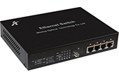 Switch WINTOP | 4-port 10/100Base-T(X)+1-port 1000Base-F(X) PoE Switch WINTOP YT-DS105-1GF4T-AT