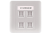Cáp-phụ kiện VIVANCO | 4-port Faceplate VIVANCO VCA40