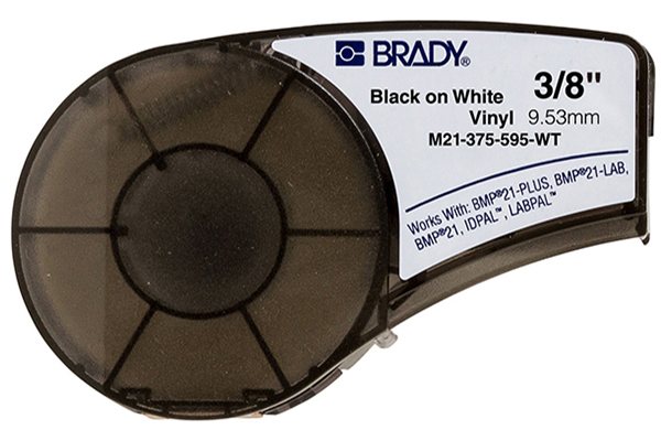 Nhãn Vinyl 9.53mmx6400mm (màu trắng) dùng cho máy in nhãn BRADY M21-375-595-WT