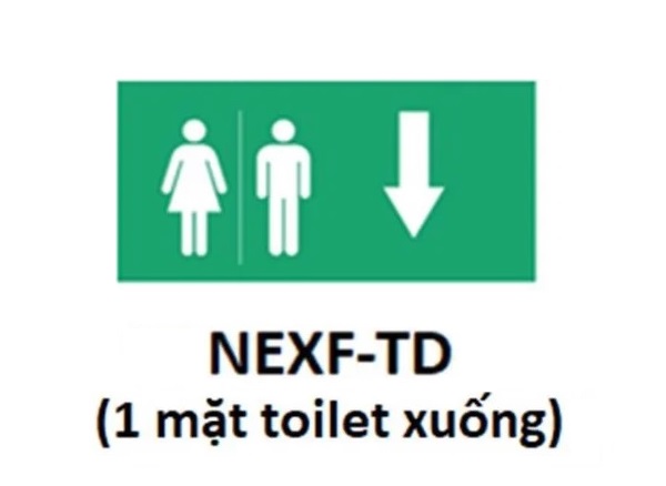 Hình chỉ hướng 1 mặt toilet xuống NANOCO NEXF-TD