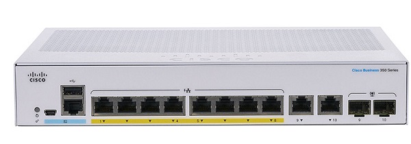 10-port Gigabit Ethernet PoE Managed Switch CISCO CBS350-8P-E-2G ...