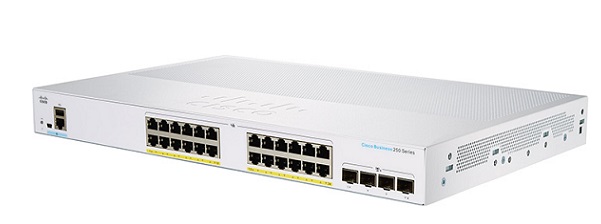 24-Port Gigabit Ethernet + 4-Port 10G SFP+ PoE Smart Switch CBS250-24P-4X-EU