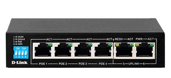 4-Port 10/100 PoE Switch D-Link DES-F1006P-E