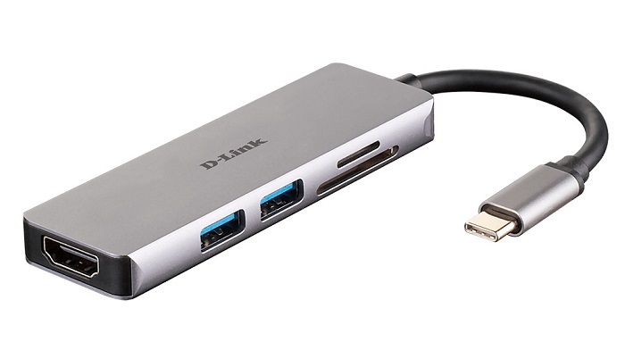 5-in-1 USB-C Hub with HDMI and SD/microSD Card Reader D-Link DUB-M530
