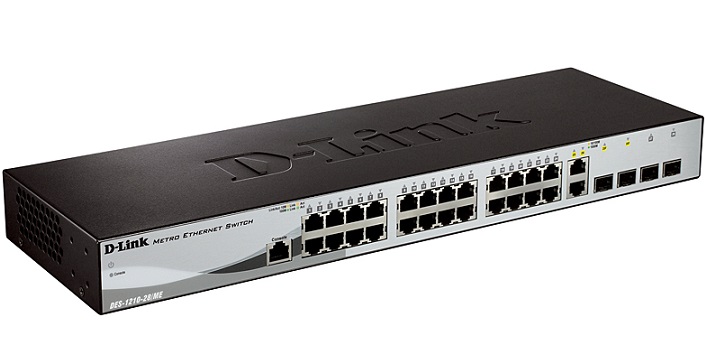 24-port 10/100Mbps + 4-port combo SFP Metro Ethernet Switch D-Link DES-1210-28/ME
