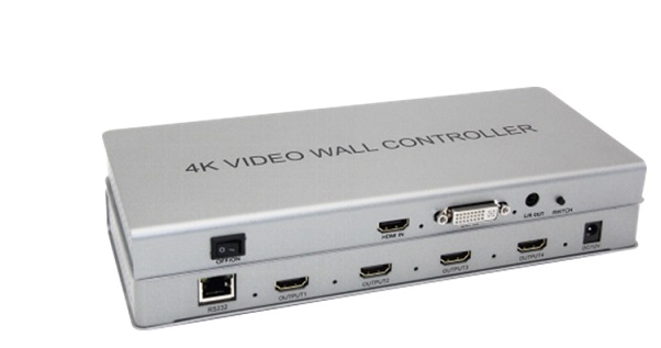 Bộ ghép màn hình gộp 4 tivi thành 1 chuẩn 4K HDTEC 2x2 Video Wall Controller