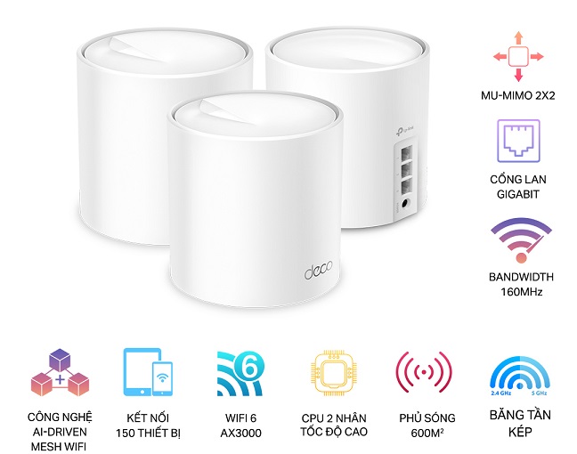 TP-Link Deco X50(3-pack), AX3000 Whole Home Mesh Wi-Fi 6 System, 3