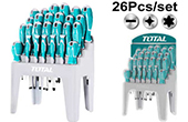 Tua vÃ­t TOTAL | Bộ 26 tua vít dẹp, bake và chuẩn TOTAL THT250626