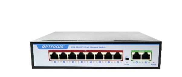 8-port 100M + 2-port 100M Uplink PoE Switch OPTFOCUS OFS-PE-DT10P
