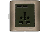 Thiết bị điện Schneider | Bộ ổ cắm đa năng và sạc USB đôi Schneider E8442616USB_SZ_G19
