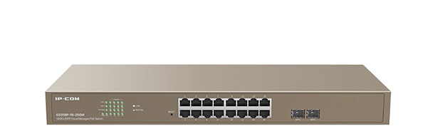 16-Port Gigabit Ethernet + 2-Port 1000Base-X SFP Managed PoE Switch IP-COM G3318P-16-250W