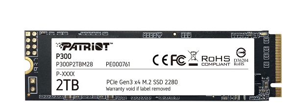 Ổ cứng SSD 2TB PATRIOT M.2 2280 PCIe Gen 3 x 4 P300P2TBM28