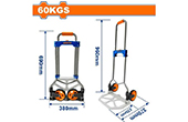 Máy công cụ WADFOW | Xe đẩy hàng 2 bánh gấp gọn 60kg WADFOW WWB9A06