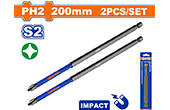 Công cụ đồ nghề WADFOW | Bộ 2 mũi bắt vít đóng PH2 200mm WADFOW WSV5K65