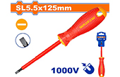 Tua vít dẹp cách điện SL5.5x125mm WADFOW WSD7255