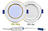 Đèn LED KAWALED | Đèn Led âm trần viền kiểu 7W có nút gạt đổi màu KAWALED DLA90-7W-3CM