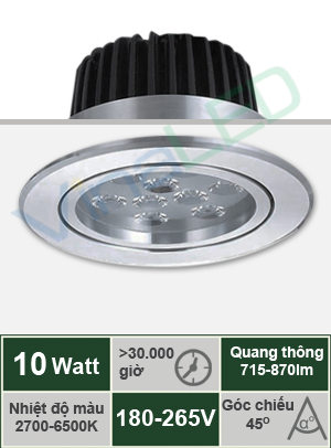 Đèn LED âm trần 10W VinaLED DL-M10H