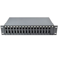 16 Slot RJ45 Converter Rack Fiber