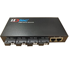 Converter kết hợp HDTEC 4 cổng quang 2 cổng RJ45 1G