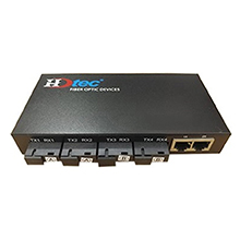 Media Converter HDTEC | Converter kết hợp HDTEC 4 cổng quang 2 cổng RJ45 1G