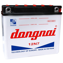 Ắc quy Đồng Nai Pinaco | Ắc quy xe máy 12V-7Ah Đồng Nai Pinaco 12N7