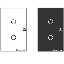 Công tắc cảm ứng hẹn giờ 2 nút có viền KAWA CT2C-WIFI(B/W)