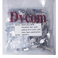 Đầu nối cáp mạng RJ45 DVCOM Cat6A FTP Gold 50u