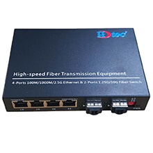 HDTEC Ethernet Converter 2F4RJ45 10G